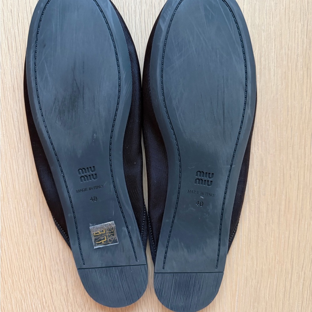 Miu Miu Navy Blue Slip-On Ballet Flats - Picture 2 of 2
